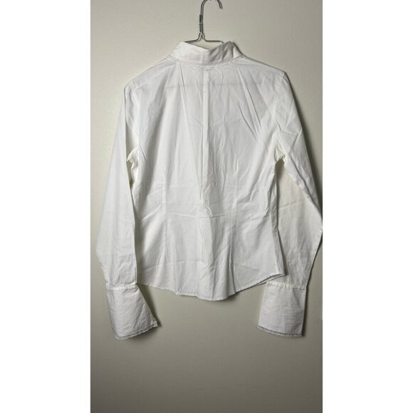 ANNE FONTAINE FRENCH LACE CUFF BUTTON UP BLOUSE 2 - Picture 4 of 8
